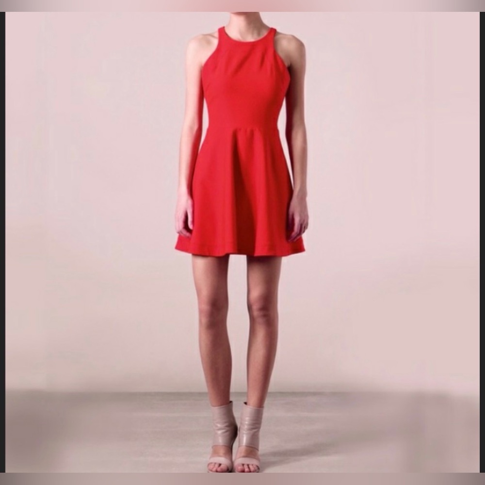 Elizabeth & James Magdalena Dress Sz 2  Fit & Flare Tank Orange High Neck Modern